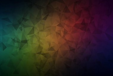 Koyu yeşil, kırmızı vektör çokgen şablon. Soyut ve üçgenli renkli çizimler. Broşürünüz için yepyeni bir tasarım..