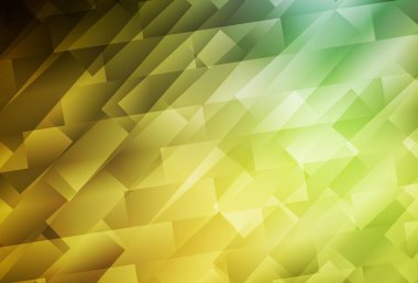 Koyu yeşil, çizgileri ve dikdörtgenleri olan sarı vektör düzeni. Soyut stil ve dikdörtgenlerle dekoratif tasarım. İş ilanınız için akıllı tasarım.