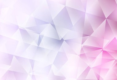 Açık pembe vektör soyut çokgen şablonu. Üçgenli renkli soyut çizimler. Web siteniz için çokgen tasarım.
