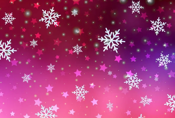 Темно Фиолетовая Розовая Текстура Цветными Снежинками Звездами Блестящая Красочная Иллюстрация — стоковый вектор