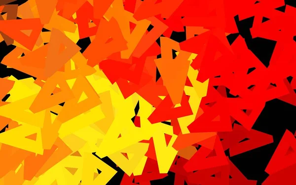 Rojo Oscuro Textura Vectorial Amarilla Con Estilo Triangular Ilustración Abstracta — Archivo Imágenes Vectoriales