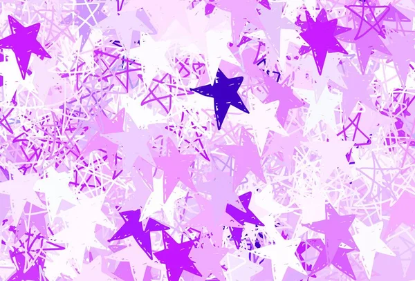 Fundo Vetor Rosa Claro Com Estrelas Pequenas Grandes Ilustração Abstrata —  Vetores de Stock