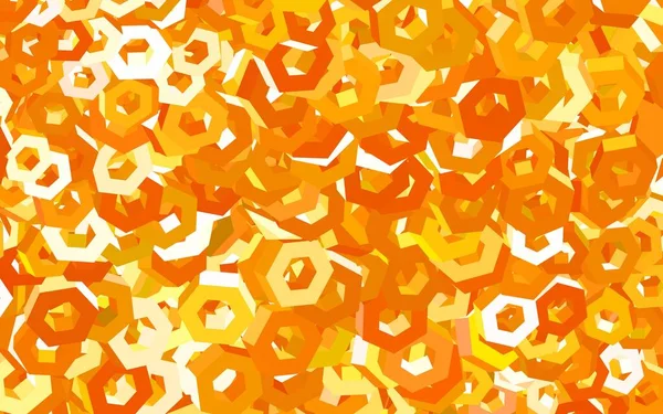 Světle Oranžové Vektorové Uspořádání Šestiúhelníkovými Tvary Rozmazané Pozadí Barevnými Šestiúhelníky — Stockový vektor