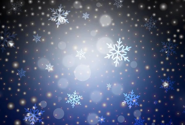 Koyu Mavi Vektör Düzeni Yeni Yıl Tarzında Renkli Noel Şeyleri — Stok Vektör