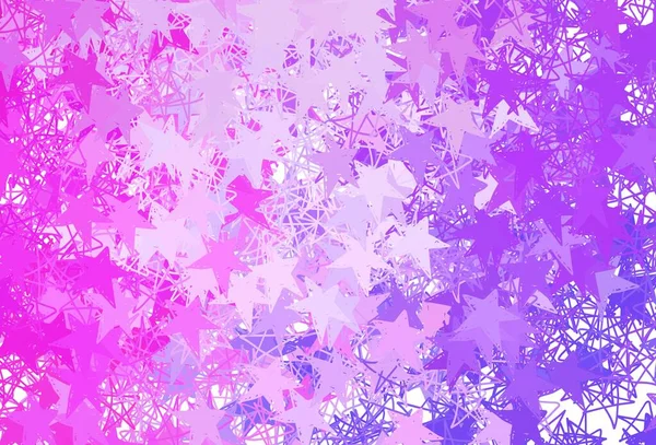Modèle Vectoriel Rose Clair Avec Étoiles Ciel Illustration Abstraite Scintillante — Image vectorielle