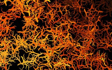 Koyu Turuncu vektör şablonu yapraklarla, dallarla çiziyor. Beyaz arka planda Hint tarzı dekoratif tasarım. İşiniz için en iyi tasarım..