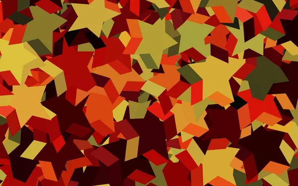 Donkerrood Geel Vectorsjabloon Met Hemelsterren Moderne Geometrische Abstracte Illustratie Met — Stockvector