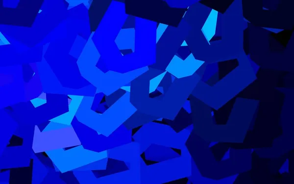 六角形のダークブルーベクトルの背景 カラフルな六角形でぼかしの背景 あなたの広告 小冊子のパターン — ストックベクタ
