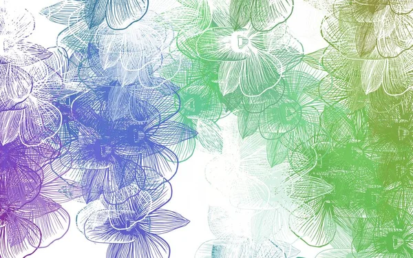 Licht Multicolor Vektor Natürliche Kulisse Mit Blumen Glitzernde Abstrakte Illustration — Stockvektor