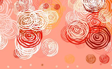 Açık pembe vektör, güllü zarif bir şablon. Çiçeklerle bulanık şekilli yaratıcı çizimler. Web sitesi yöneticileri ve tasarımları için desen.