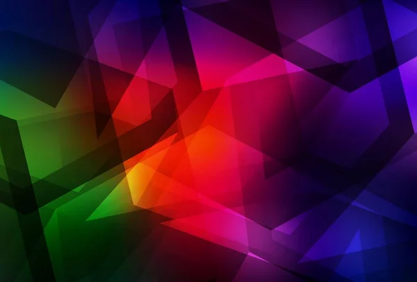 Mörkgrön Röd Vektor Lysande Triangulär Bakgrund Glänsande Färgglada Illustration Med — Stock vektor