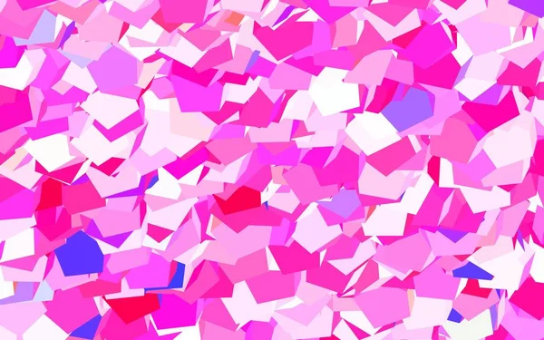 Viola Chiaro Sfondo Vettoriale Rosa Con Esagoni Illustrazione Astratta Glitter — Vettoriale Stock