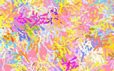 Yaprakları ve dalları olan çok renkli ışık vektörü. Beyaz arka planda gradyanı olan yapraklar ve dallar. İşiniz için yepyeni bir tasarım..