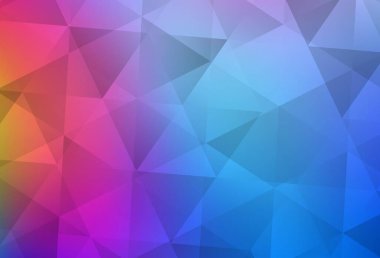 Açık mavi, kırmızı vektör çokgen desen. Gradyanı olan üçgen geometrik örnek. Pankartın için tamamen yeni bir şablon.