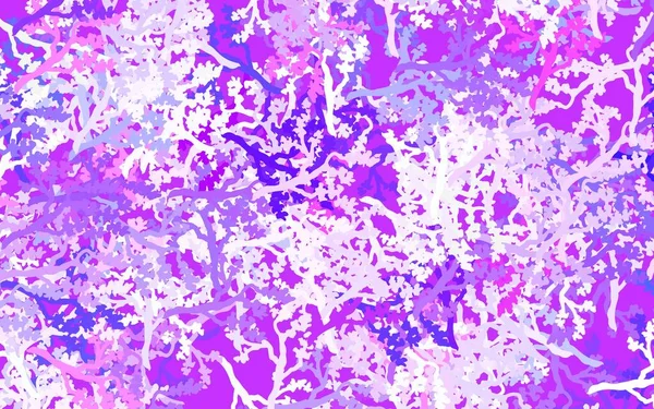 Licht Roze Blauwe Vector Abstract Patroon Met Bladeren Takken Glanzende — Stockvector