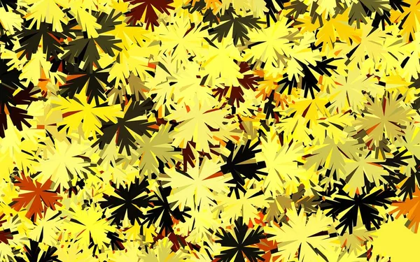 Ciemnożółty Wektor Elegancki Szablon Kwiatami Doodle Ilustracja Kwiatów Stylu Origami — Wektor stockowy