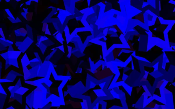 Koyu Mavi Güzel Yıldızlı Kırmızı Vektör Dokusu Yıldızlı Parlak Renkli — Stok Vektör