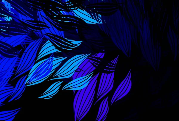 Dunkelrosa Blaues Vektor Doodle Muster Mit Blättern Verschwommenes Dekoratives Design — Stockvektor