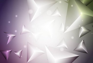 Açık Pembe, çokgen tarzlı yeşil vektör arkaplan. Soyut arkaplanda renkli eğimli üçgenler. İşiniz için en iyi akıllı tasarım.