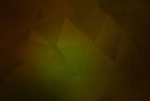 Dunkelgrüne Gelbe Vektorpolygonschablone Bunte Abstrakte Illustration Mit Dreiecken Dreieckige Muster — Stockvektor