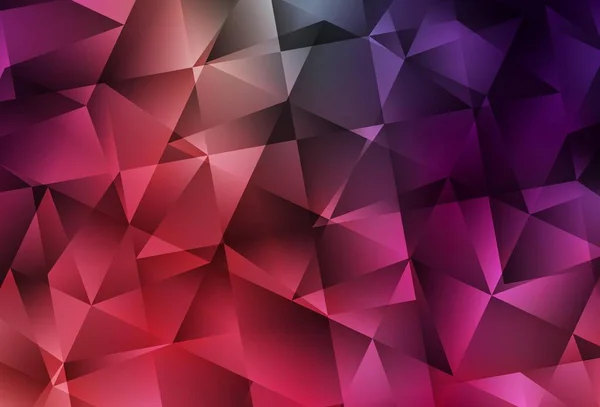 Hellrosa Rotes Vektordreieck Mosaikstruktur Geometrische Illustration Origami Stil Mit Farbverlauf — Stockvektor