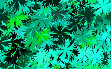 Koyu yeşil vektör karalama arkaplanı çiçekli. Çiçekli yepyeni renkli bir illüstrasyon. İş tasarımınız için yepyeni bir tarz.