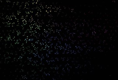 Kristalleri ve üçgenleri olan koyu renkli vektör şablonu. Üçgen şekilli ışıltılı soyut çizimler. Web siteniz için basit tasarım.