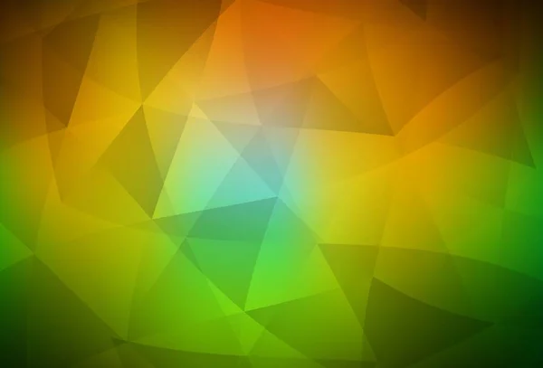 Dark Green Yellow Vector Abstract Polygonal Background Creative Illustration Halftone — Stock Vector