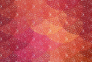 Açık kırmızı, benekli sarı vektör arka plan. Soyut arka planda bulanık kabarcıklar ve renkli gradyan. Reklamlar, broşürler için desen.