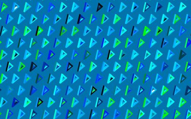 Koyu mavi, çokgen şekilli yeşil vektör deseni. Renkli üçgenli modern soyut illüstrasyon. Duvar kağıtları için zarif tasarım.