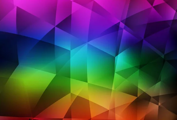 Padrão Poligonal Vetorial Multicolorido Escuro Ilustração Colorida Estilo Abstrato Com — Vetor de Stock