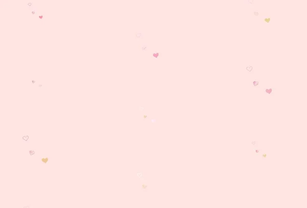 Vaaleanpunainen Keltainen Vektori Taustalla Makea Sydämet Kaunis Värillinen Kuva Sydämet — vektorikuva