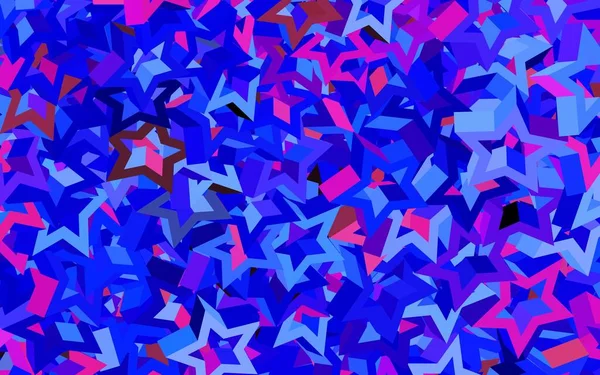 Темно Синій Червоний Векторний Фон Кольоровими Зірками Сучасна Геометрична Абстрактна — стоковий вектор