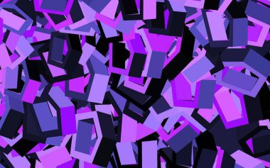 Altıgen şekilli koyu mor vektör düzeni. Bulanık yüzeyde renkli altıgenlerin çizimi. Reklamınız için bir kalıp, kitapçıklar.