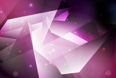 Koyu mor, pembe vektör arkaplan ve çokgen tarzı. Soyut arkaplanda renkli eğimli üçgenler. Web siteniz için basit tasarım.