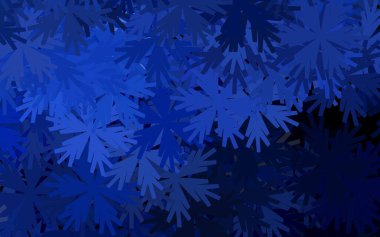 Koyu mavi vektör desenli ve çiçekli. Karalama tarzında çiçekli soyut illüstrasyon. Markan için şık bir model..