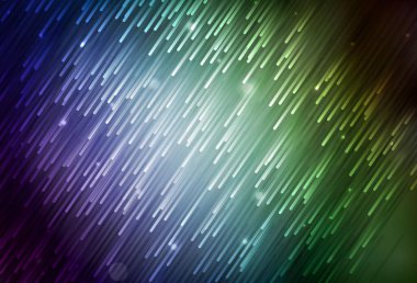 Koyu mavi, tekrarlanan çubuklu yeşil vektör şablonu. Renkli çubuklarla, soyut çizimler. Güzel geçmişiniz için şablon.