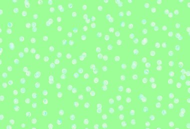 Lekeli açık yeşil vektör arka planı. Doğa tarzında renkli baloncuklu soyut illüstrasyon. Reklamlar, broşürler için desen.