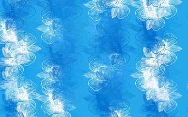 Açık BLUE vektör arkaplanı çiçeklerle soyut. Karalama tarzında çiçekli renkli bir çizim. İşiniz için yepyeni bir tasarım..