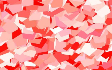 Altıgen şekilli açık kırmızı vektör düzeni. Bulanık yüzeyde renkli altıgenlerin çizimi. İş ilanınız için tasarım.