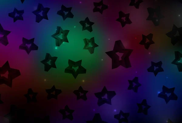 Textura Vetorial Multicolor Escura Com Belas Estrelas Estrelas Fundo Abstrato —  Vetores de Stock