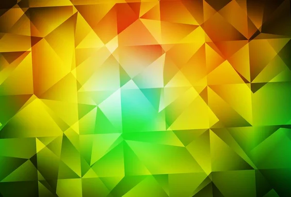 Modèle Polygonal Vecteur Vert Foncé Jaune Illustration Géométrique Style Origami — Image vectorielle