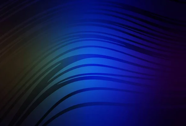 Bleu Foncé Fond Vectoriel Vert Avec Des Lignes Courbées Illustration — Image vectorielle