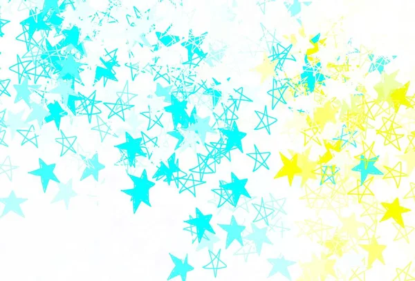 浅蓝色 绿色矢量背景与彩色的星星 用星星闪耀着彩色插图 横幅的最佳设计 — 图库矢量图片