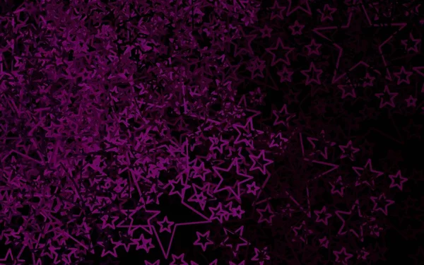 Fond Vectoriel Rose Foncé Avec Petites Grandes Étoiles Illustration Brillante — Image vectorielle