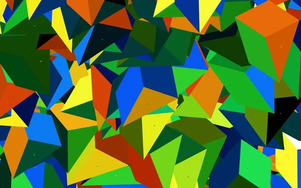 Blu Scuro Sfondo Vettoriale Giallo Con Triangoli Illustrazione Astratta Moderna — Vettoriale Stock
