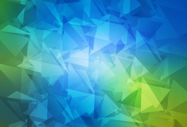 Açık mavi, yeşil vektör eğimli şablon. Gradyanı olan zarif parlak çokgen çizimi. Web siteniz için yeni bir doku.