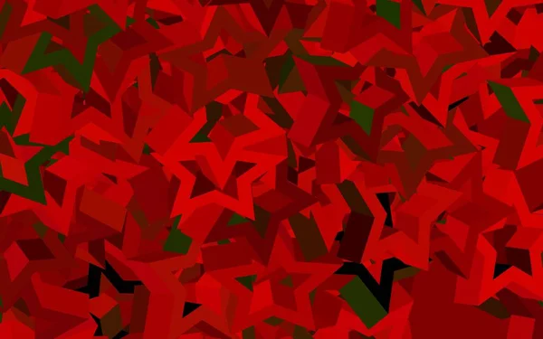 Verde Oscuro Plantilla Vector Rojo Con Estrellas Del Cielo Ilustración — Vector de stock