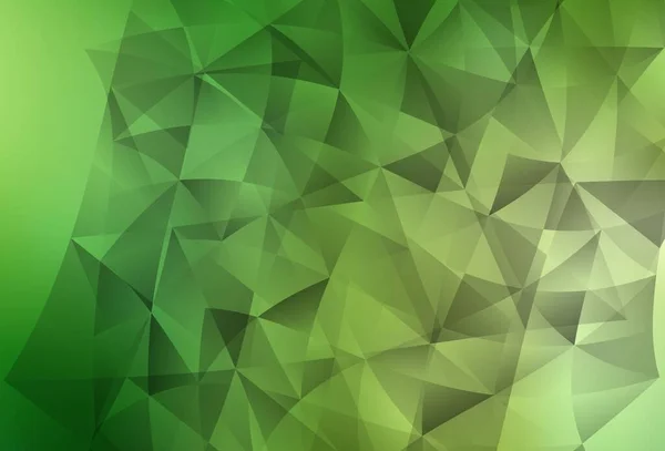 Verde Claro Textura Vetorial Amarela Com Estilo Triangular Ilustração Gradiente — Vetor de Stock