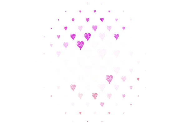 Violet Clair Motif Vectoriel Rose Avec Des Cœurs Colorés Illustration — Image vectorielle